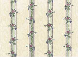 Dollhouse Miniature Wallpaper, Reflections, Cream (Rose)